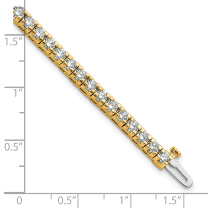 14k Yellow Gold 4 5/8 Ct. Lab Grown Diamond VS/SI+ G+ Round Tennis Bracelet