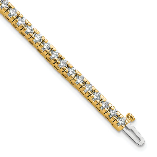 14k Yellow Gold 4 5/8 Ct. Lab Grown Diamond VS/SI+ G+ Round Tennis Bracelet