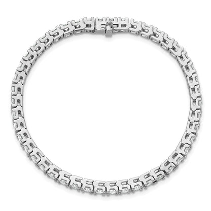 14K White Gold Complete 6.44 Carat Round Aaa Diamond 4 Prong 7 Inch Tennis Bracelet