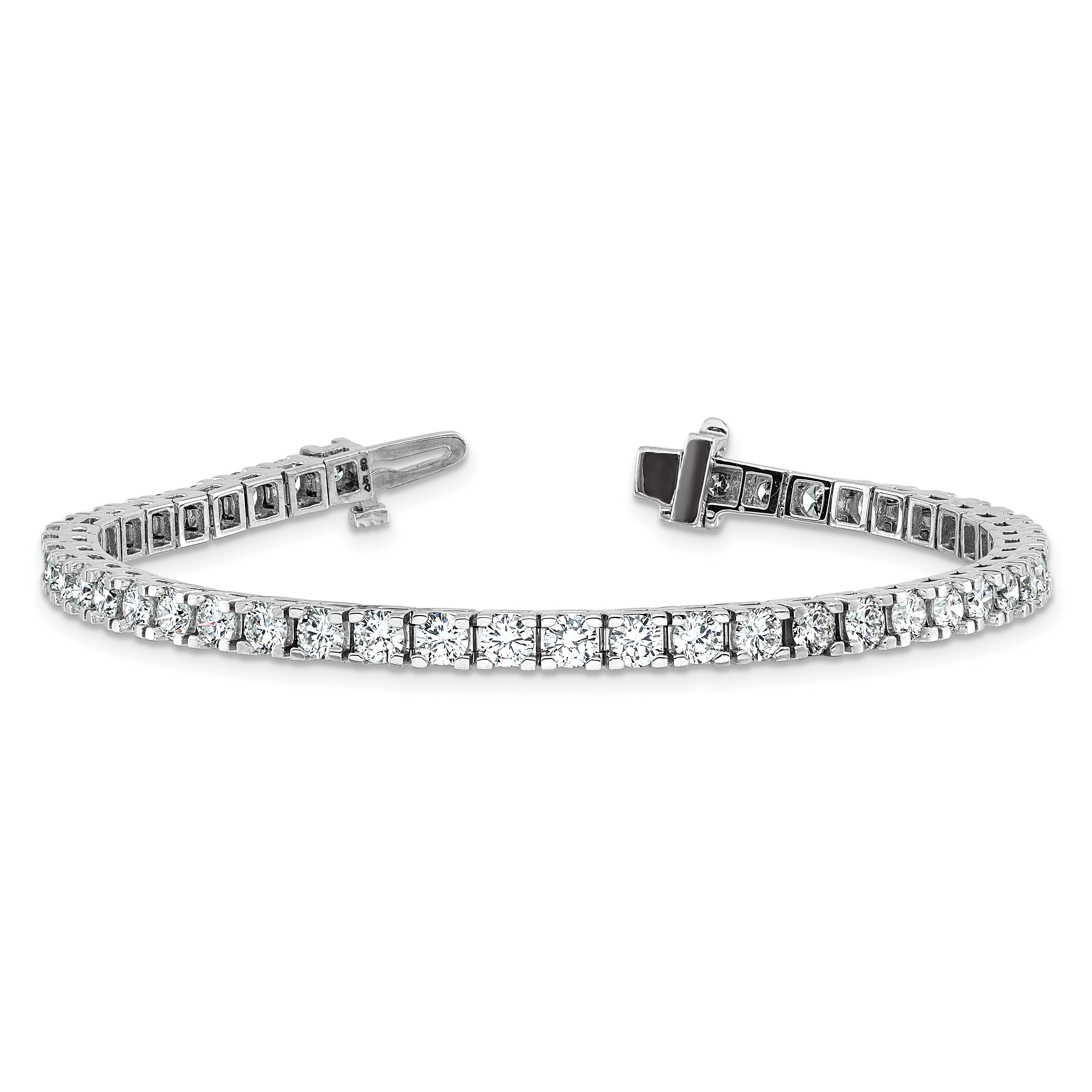 14k White Gold 5 7/8 Ct. Lab Grown Diamond VS/SI+ G+ Round Tennis Bracelet