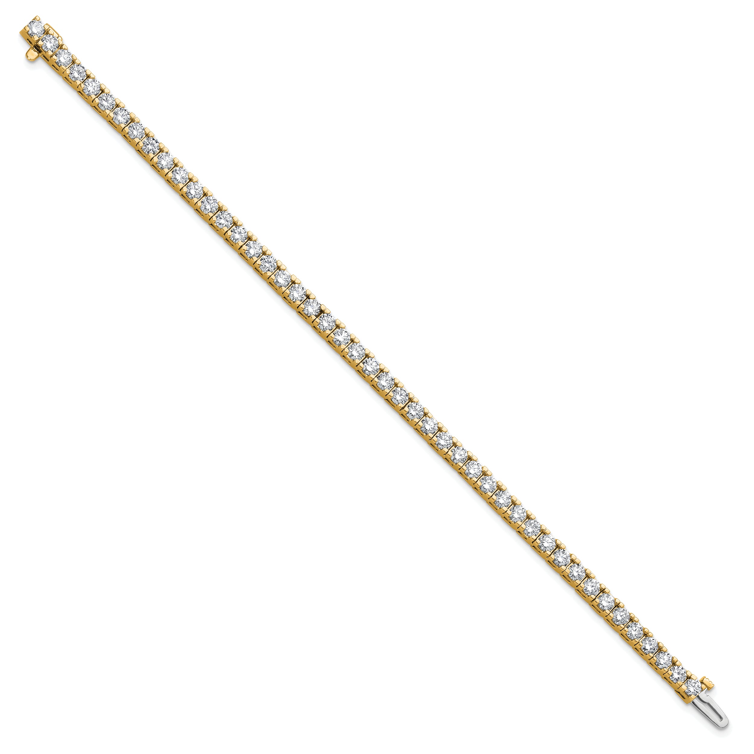 14k Yellow Gold 5 7/8 Ct. Lab Grown Diamond VS/SI+ G+ Round Tennis Bracelet