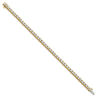 14k Yellow Gold 5 7/8 Ct. Lab Grown Diamond VS/SI+ G+ Round Tennis Bracelet