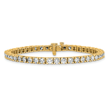 14k Yellow Gold 5 7/8 Ct. Lab Grown Diamond VS/SI+ G+ Round Tennis Bracelet