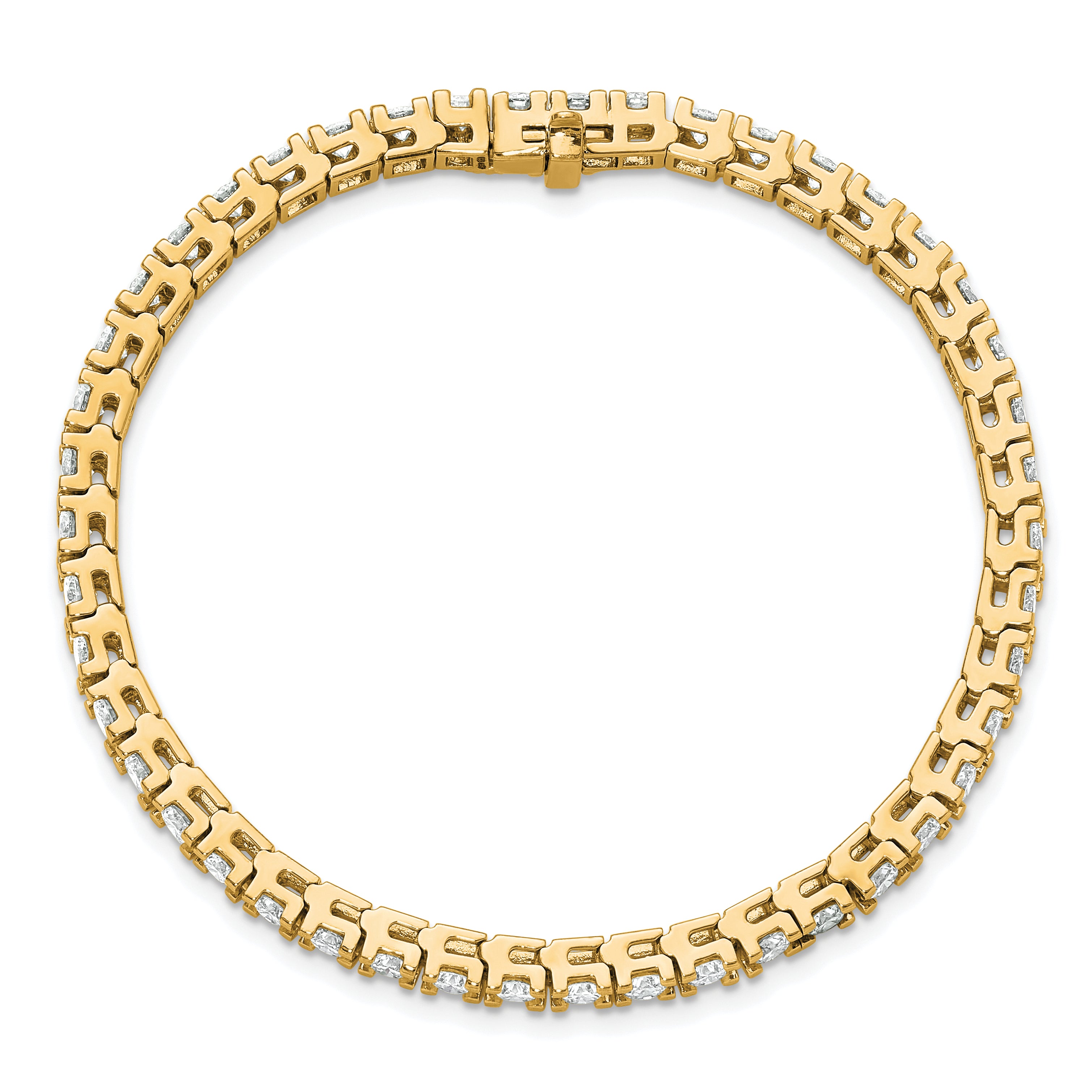 14k Yellow Gold 5 7/8 Ct. Lab Grown Diamond VS/SI+ G+ Round Tennis Bracelet