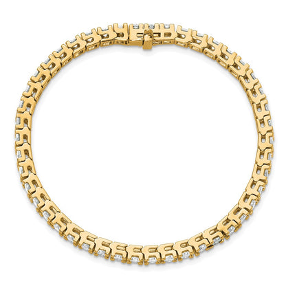 14k Yellow Gold 5 7/8 Ct. Lab Grown Diamond VS/SI+ G+ Round Tennis Bracelet