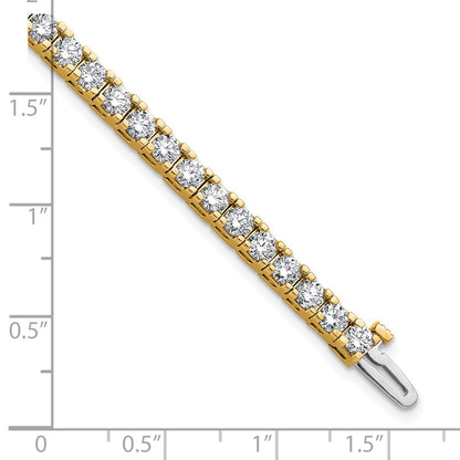 14K Yellow Gold Complete 6.44 Carat Round Vs Diamond 4 Prong 7 Inch Tennis Bracelet