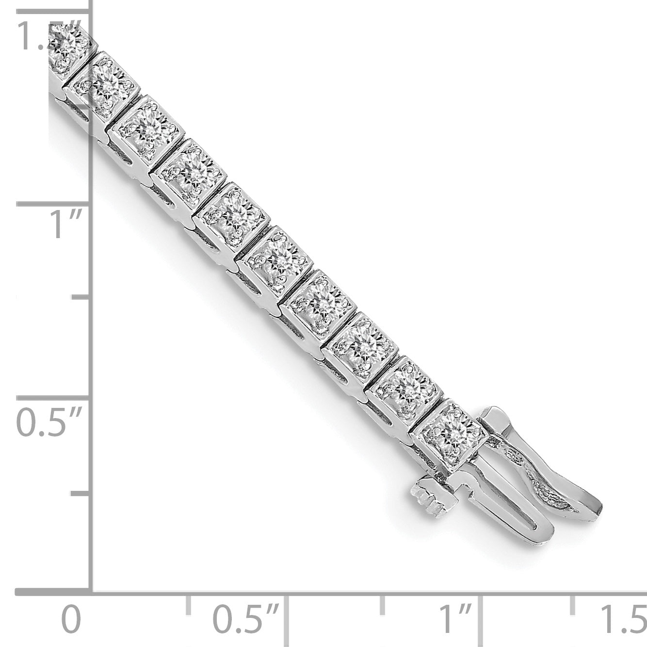 14K White Gold Complete 1.75 Carat Round Vs Diamond 4 Prong 7 Inch Tennis Bracelet
