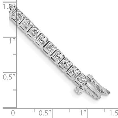 14K White Gold Complete 1.75 Carat Round Vs Diamond 4 Prong 7 Inch Tennis Bracelet