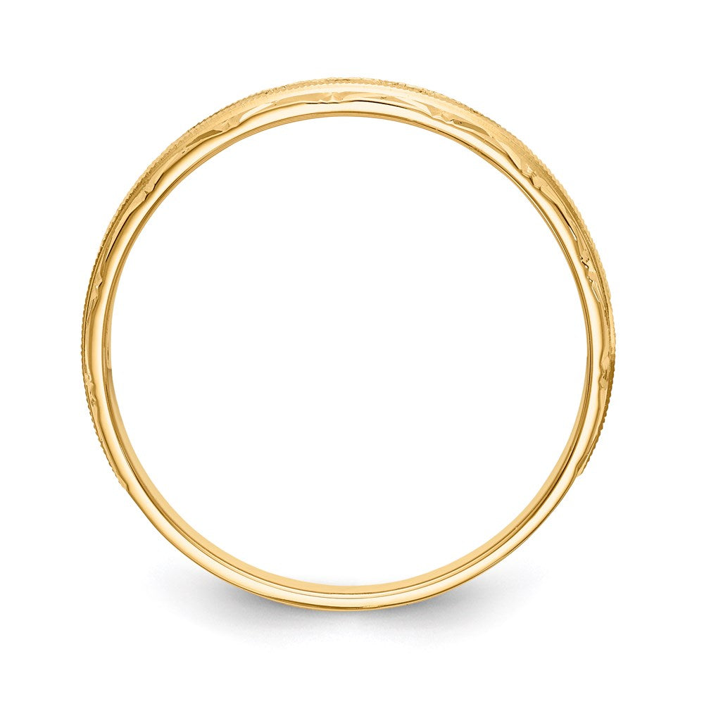 14K Yellow Gold Aa Quality 1/20 Carat Diamond Trio Mens Complete Wedding Band
