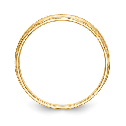 14K Yellow Gold Aa Quality 1/20 Carat Diamond Trio Mens Complete Wedding Band