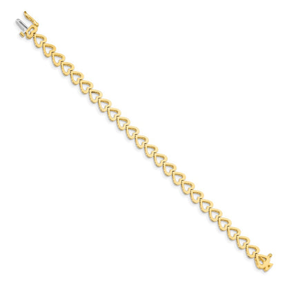 14K Yellow Gold Holds 25 Stones Up To 2.75mm Heart Shaped Add A Diamond 7 Inch Bracelet