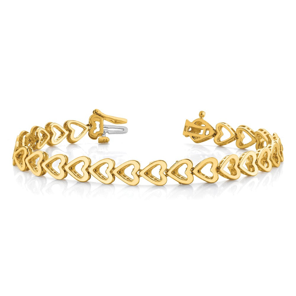 14K Yellow Gold Holds 25 Stones Up To 2.75mm Heart Shaped Add A Diamond 7 Inch Bracelet