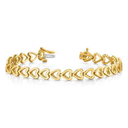 14K Yellow Gold Holds 25 Stones Up To 2.75mm Heart Shaped Add A Diamond 7 Inch Bracelet