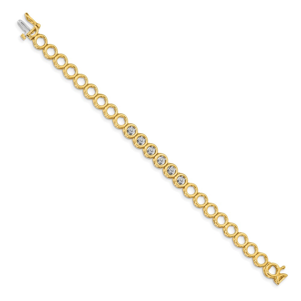 14K Yellow Gold Complete 1/2 Carat Round Vs Diamond Circle Add A 7 Inch Tennis Bracelet