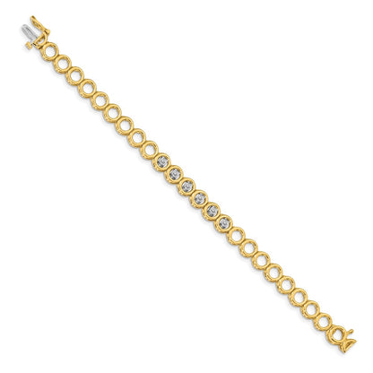 14K Yellow Gold Complete 1/2 Carat Round Aa Diamond Circle Add A 7 Inch Tennis Bracelet