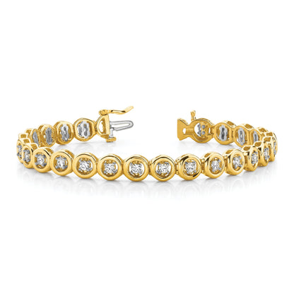 14K Yellow Gold Complete 1/2 Carat Round Vs Diamond Circle Add A 7 Inch Tennis Bracelet