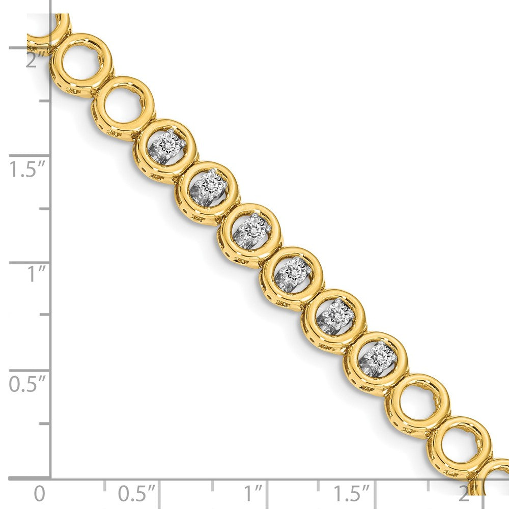 14K Yellow Gold Complete 1/2 Carat Round Vs Diamond Circle Add A 7 Inch Tennis Bracelet