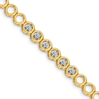 14K Yellow Gold Complete 1/2 Carat Round Vs Diamond Circle Add A 7 Inch Tennis Bracelet