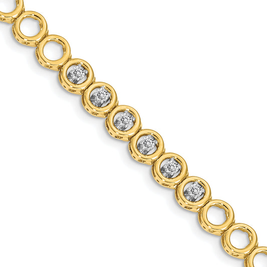 14K Yellow Gold Complete 1/2 Carat Round Vs Diamond Circle Add A 7 Inch Tennis Bracelet
