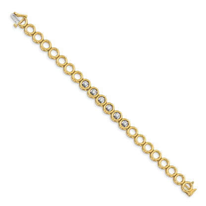 14K Yellow Gold Complete 3/4 Carat Round Aa Diamond Circle Add A 7 Inch Tennis Bracelet