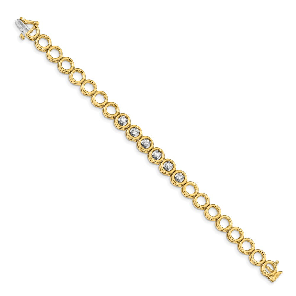 14K Yellow Gold Complete 3/4 Carat Round Vs Diamond Circle Add A 7 Inch Tennis Bracelet