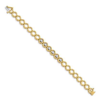 14K Yellow Gold Complete 3/4 Carat Round Vs Diamond Circle Add A 7 Inch Tennis Bracelet