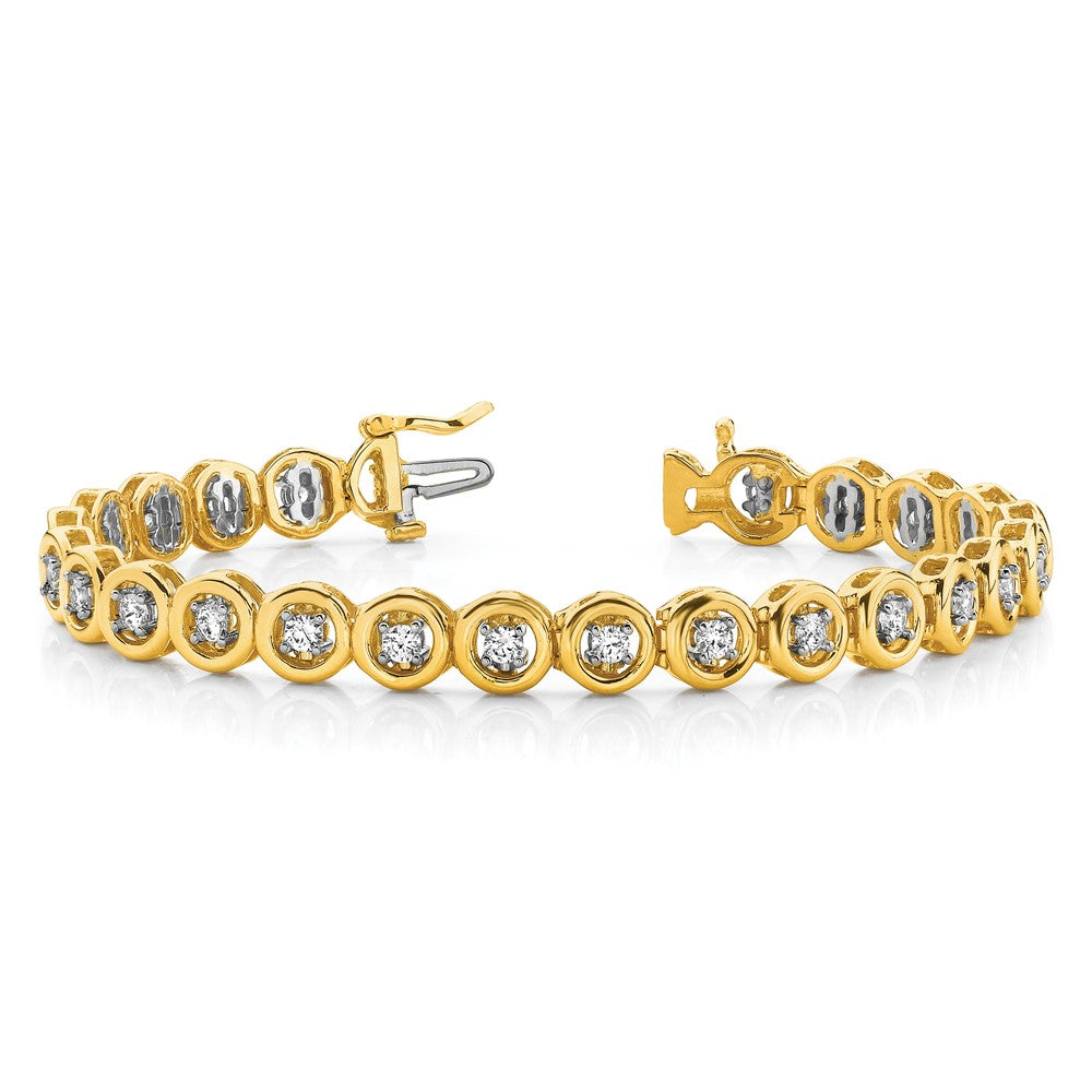 14K Yellow Gold Complete 3/4 Carat Round Aaa Diamond Circle Add A 7 Inch Tennis Bracelet