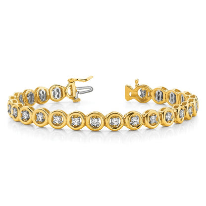 14K Yellow Gold Complete 3/4 Carat Round Vs Diamond Circle Add A 7 Inch Tennis Bracelet