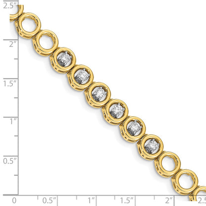 14K Yellow Gold Complete 3/4 Carat Round Aa Diamond Circle Add A 7 Inch Tennis Bracelet