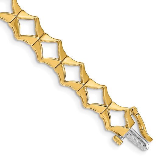 14K Yellow Gold Holds 21 Stones Up To 2.75mm Add A Diamond 7 Inch Tennis Bracelet