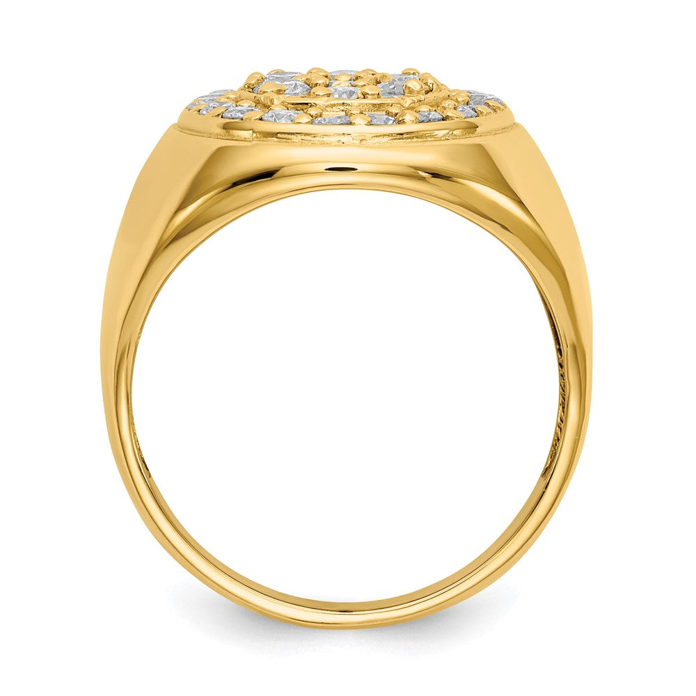 14K Yellow Gold Vs Diamond Men'S Ring