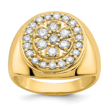14K Yellow Gold AAA Real Diamond men's ring