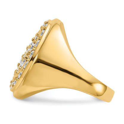 14K Yellow Gold A Diamond Men'S Ring