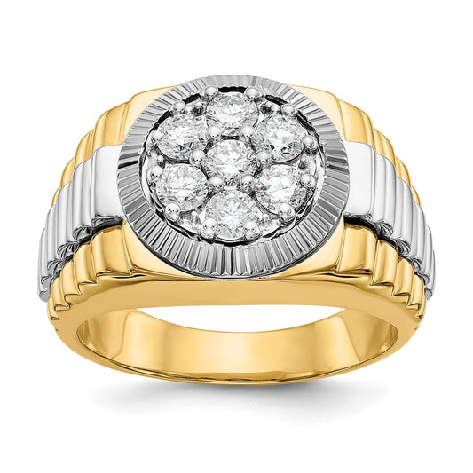 14K Two Tone 14Ktt True Origin Lab Grown Vs+, F+ Diamond Men'S Ring