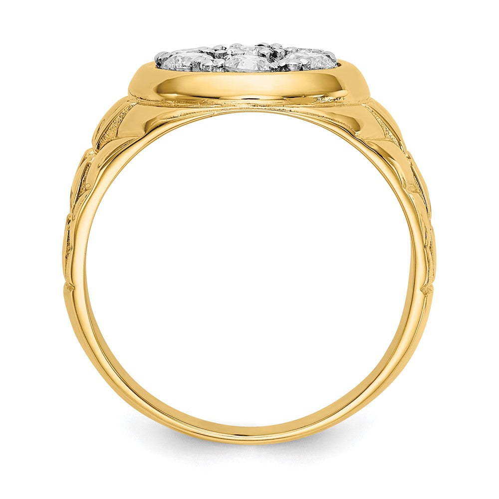 14K Yellow Gold Aa Diamond Men'S Ring