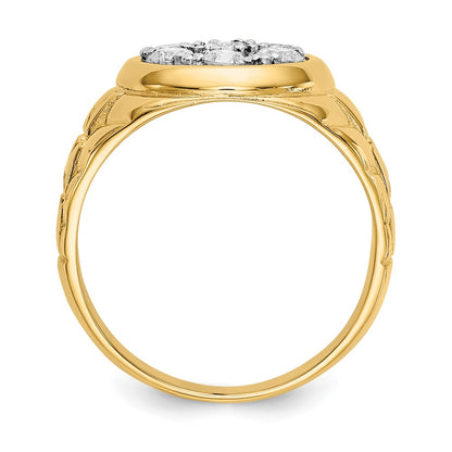 14K Yellow Gold Aa Diamond Men'S Ring