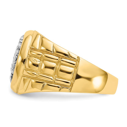 14K Yellow Gold Aa Diamond Men'S Ring