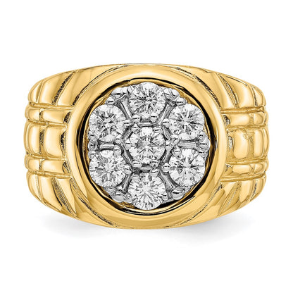14K Yellow Gold Aa Diamond Men'S Ring