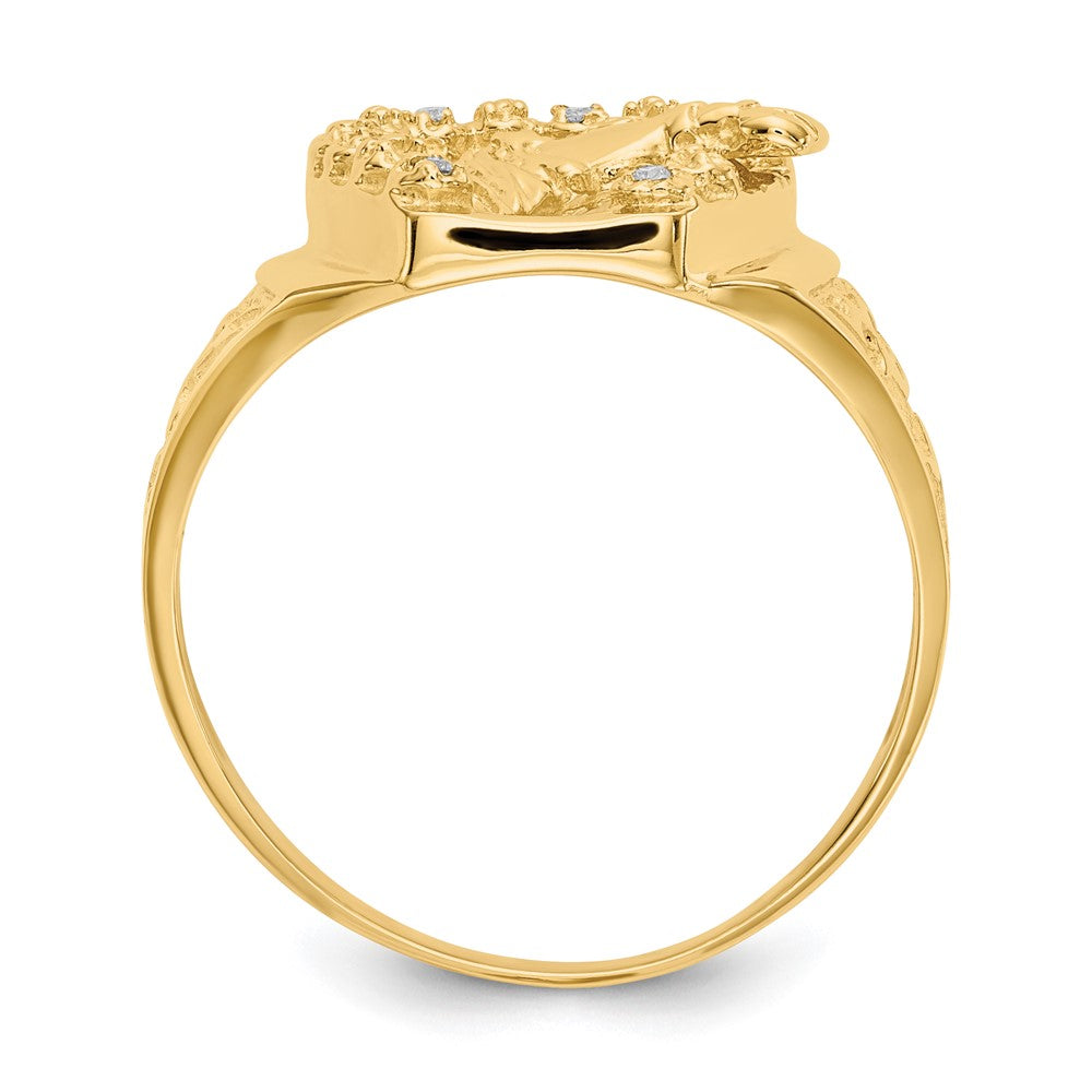 14K Yellow Gold Vs Diamond Men'S Ring
