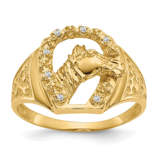14K Yellow Gold Vs Diamond Men'S Ring