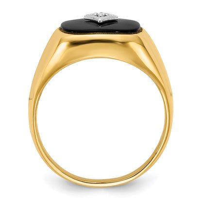 14K Yellow Gold AAA Real Diamond men's ring