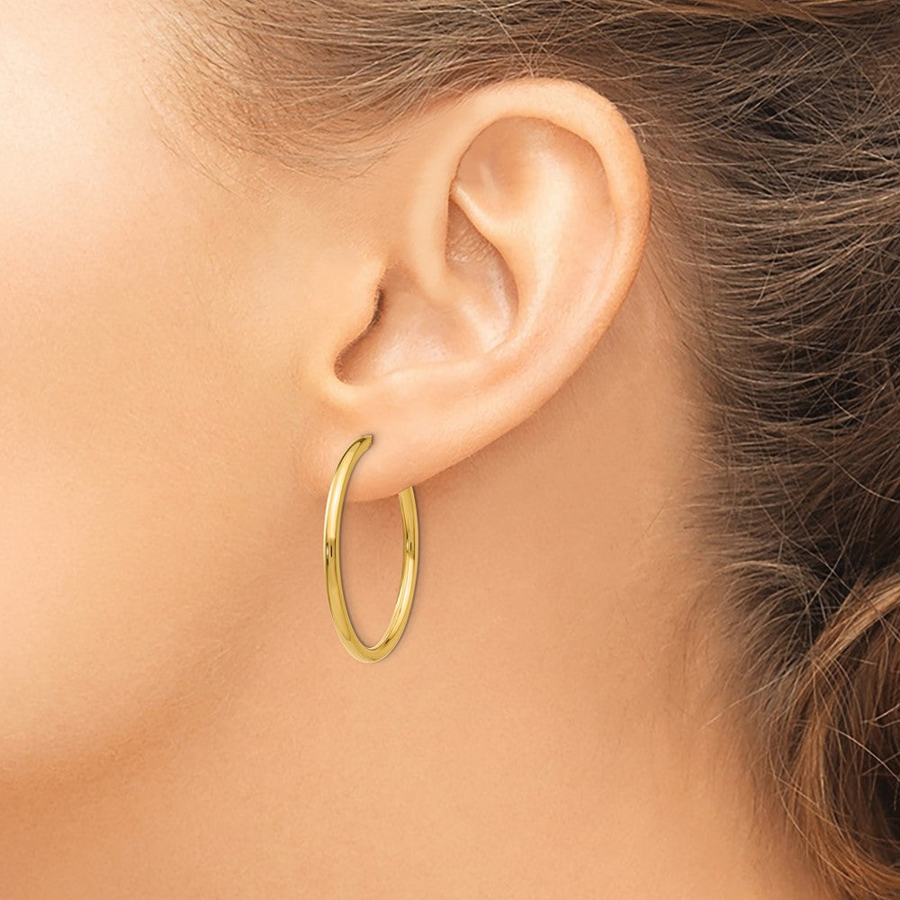 14K Yellow Gold Non Pierced Hoop Earrings