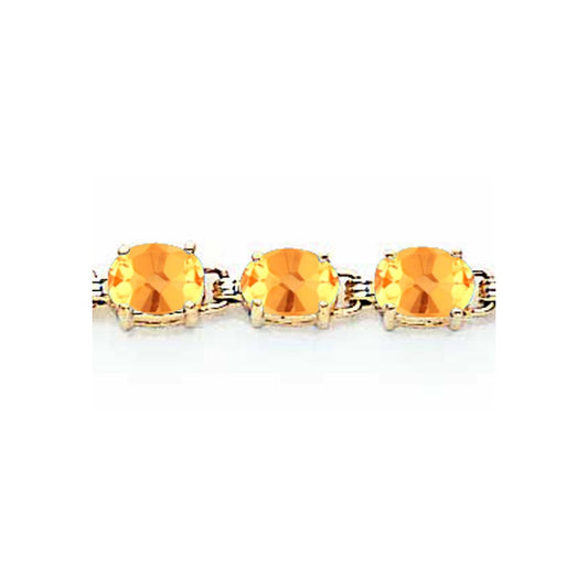 14K Yellow Gold 6X4mm Oval Citrine Bracelet