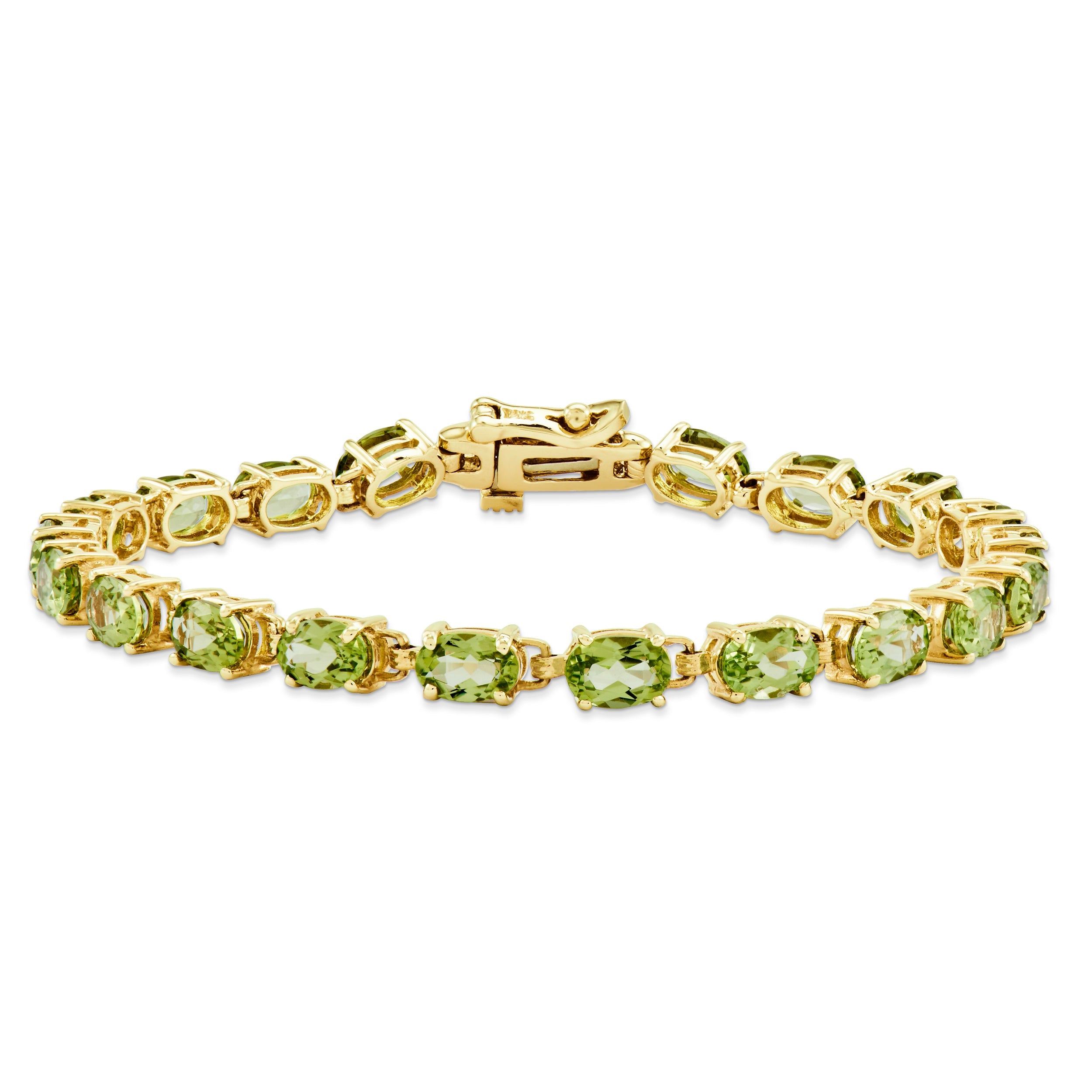 14K Yellow Gold 6X4mm Oval Peridot Bracelet