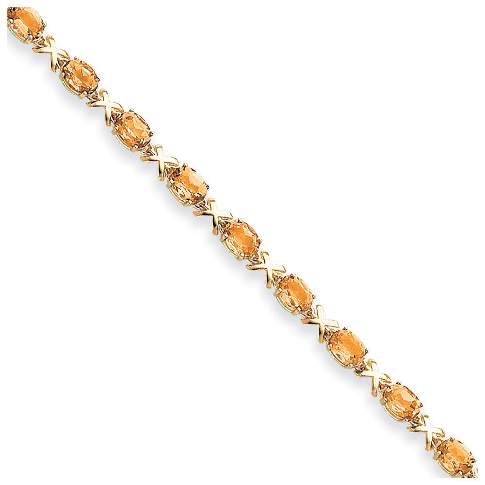 14K Yellow Gold Citrine Bracelet