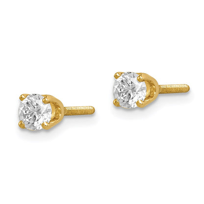 14K Yellow Gold Single Stud Diamond Earring