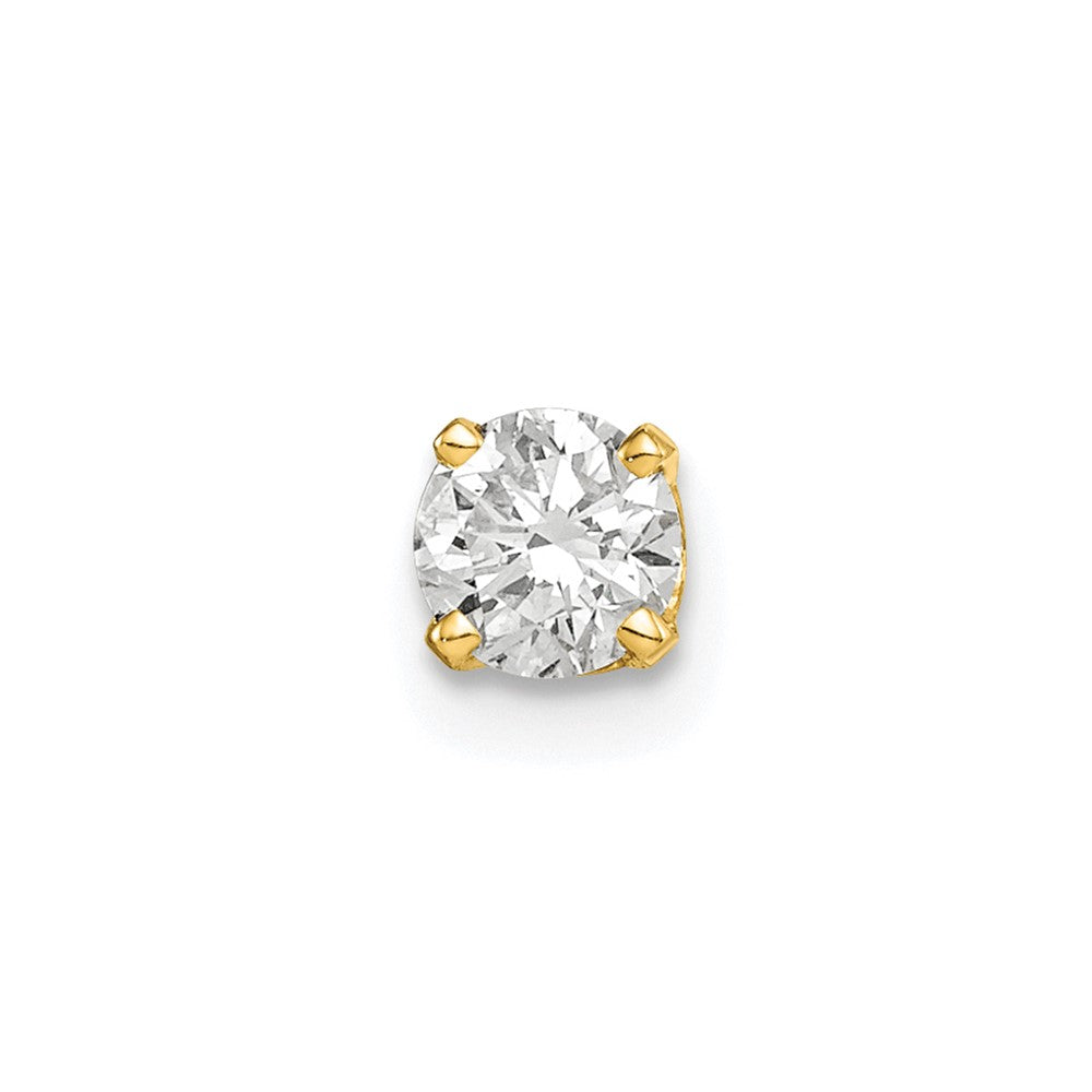 14K Yellow Gold Single Stud Diamond Earring