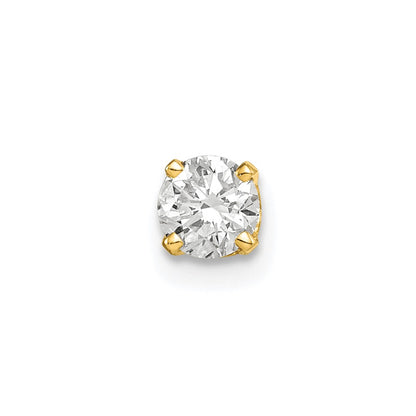 14K Yellow Gold Single Stud Diamond Earring