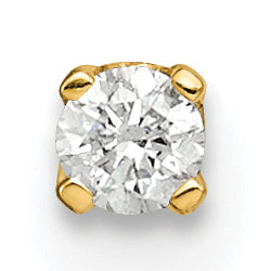 14K Yellow Gold Single Stud Diamond Earring