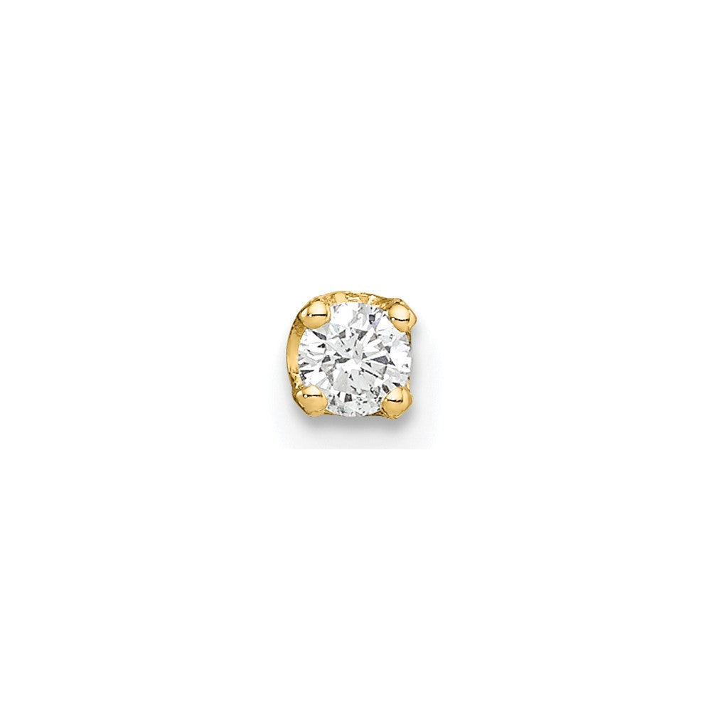 14K Yellow Gold Single Stud Diamond Earring